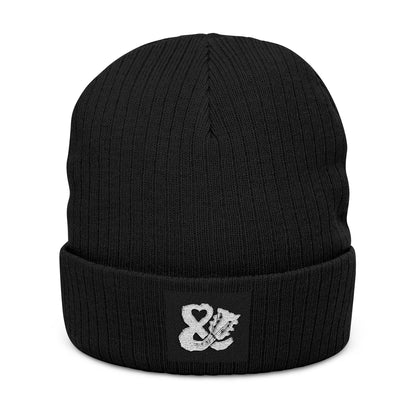 Embroidered Ribbed Knit Beanie - Stylish & Warm Winter Accessory